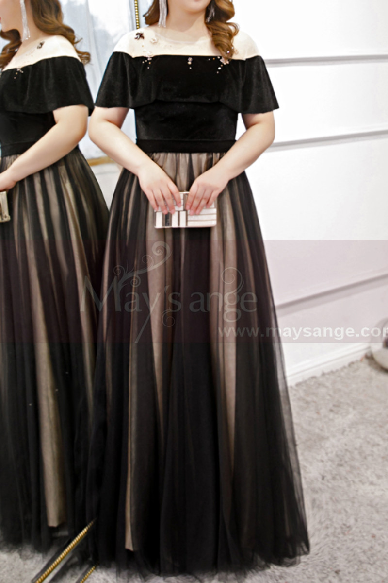 Tenue De Soirée Avec Jupe Longue Bicolore Pour Grande Taille - Ref L2233 -  Robes de soirée