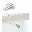 Collier pendentif double cœur entrelacé avec chaîne en argent - Ref 28707 - 07