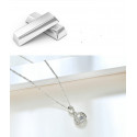Collier de luxe pour femme en argent avec pendentif en cristal blanc - Ref 28704 - 07