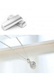 Collier de luxe pour femme en argent avec pendentif en cristal blanc - Ref 28704 - 07