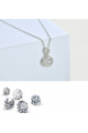 Collier de luxe pour femme en argent avec pendentif en cristal blanc - Ref 28704 - 08