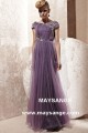 Robe longue en tulle prune robes de soirée - Ref L206 - 02