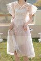 Soft Tulle Short Pink Evening Gowns For Women With Gray Lined - Ref C2053 - 02