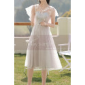 Soft Tulle Short Pink Evening Gowns For Women With Gray Lined - Ref C2053 - 04