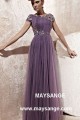 Robe longue en tulle prune robes de soirée - Ref L206 - 03