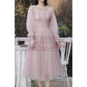 Short Vintage Evening Dress With Sequins And Puffy Sleeves - Ref C2055 - 02