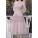 Short Vintage Evening Dress With Sequins And Puffy Sleeves - Ref C2055 - 04