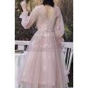 Short Vintage Evening Dress With Sequins And Puffy Sleeves - Ref C2055 - 05