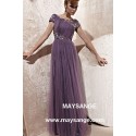 Robe longue en tulle prune robes de soirée - Ref L206 - 04