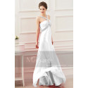 Long White Pure Cheap Wedding Dresses With Rhinestone Straps - Ref M1317 - 02