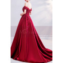 Robe longue rouge chic pour cérémonie avec jolie broderie - Ref L2360 - 02