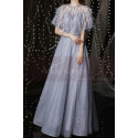 Elegant tulle ball gown with stylish top with feathers and dropped sleeves - Ref L2370 - 04