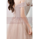 Nude tulle evening dress with bustier and lacing at the back - Ref L2371 - 02