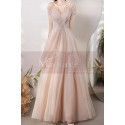 Nude tulle evening dress with bustier and lacing at the back - Ref L2371 - 04