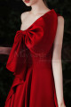 Elegant ceremony dress in red satin with pretty bustier with bow - Ref L2377 - 03