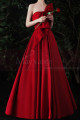 Elegant ceremony dress in red satin with pretty bustier with bow - Ref L2377 - 04