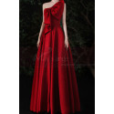 Robe élégante de cérémonie en satin rouge avec joli bustier à noeud - Ref L2377 - 05