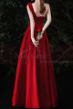 Robe élégante de cérémonie en satin rouge avec joli bustier à noeud - Ref L2377 - 06