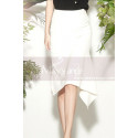 Classy white asymmetrical straight skirt - Ref ju105 - 02