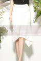 Classy white asymmetrical straight skirt - Ref ju105 - 02