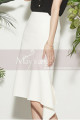 Classy white asymmetrical straight skirt - Ref ju105 - 03