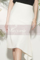 Classy white asymmetrical straight skirt - Ref ju105 - 04