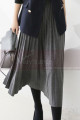 Mid-length gray pleated skirt for winter - Ref ju106 - 04