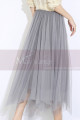Gray asymmetric tulle skirt - Ref ju107 - 02