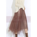 Nude asymmetric tulle skirt - Ref ju109 - 02