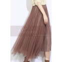 Nude asymmetric tulle skirt - Ref ju109 - 04