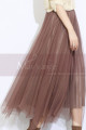 Nude asymmetric tulle skirt - Ref ju109 - 04