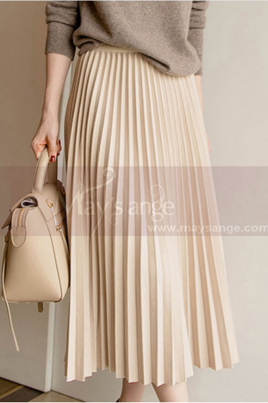 copy of Light yellow mid-length chiffon skirt - ju111 #1