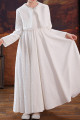 Pretty long white crepe dress with matching bolero for little girl - Ref TQ018 - 04