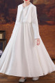 Jolie robe longue blanche en organza avec boléro assorti pour petite fille - Ref TQ018 - 05