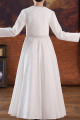 Jolie robe longue blanche en organza avec boléro assorti pour petite fille - Ref TQ018 - 06