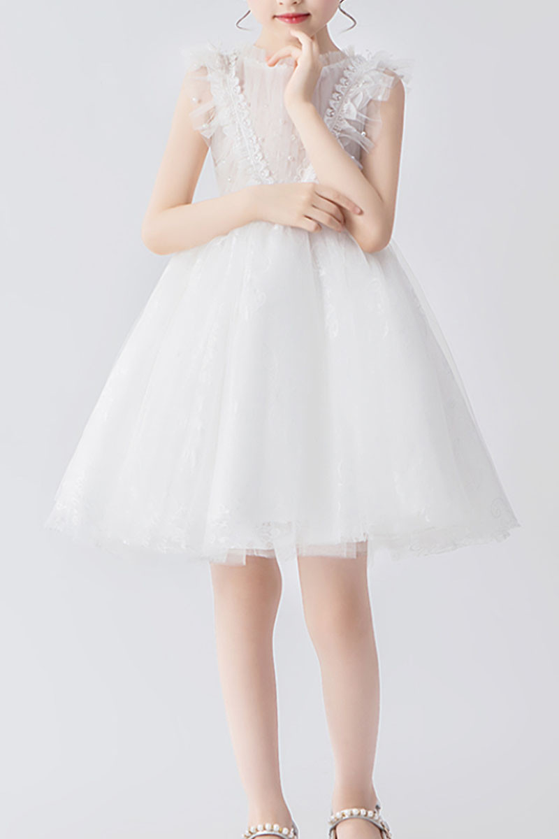 VASCHY Robe Fille Princesse à Manches Courtes - Jolie Robe Tutu Tulle Avec Imprimé Animal Pour 3 à 10 Ans