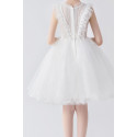 Jolie robe courte en tulle blanc sans manches pour petite fille - Ref TQ020 - 04