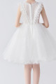 Jolie robe courte en tulle blanc sans manches pour petite fille - Ref TQ020 - 04