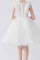 Pretty short sleeveless white tulle dress for little girl - Ref TQ020 - 04