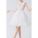 Jolie robe courte en tulle blanc sans manches pour petite fille - Ref TQ020 - 05