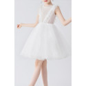 Pretty short sleeveless white tulle dress for little girl - Ref TQ020 - 05