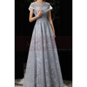 Very chic evening dress in soft tulle with embroidered top and charming lacing on the stylish back - Ref L2381 - 03
