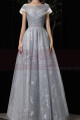 Very chic evening dress in soft tulle with embroidered top and charming lacing on the stylish back - Ref L2381 - 06