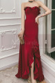 Long glamorous red evening dress with bustier and side slit - Ref L2396 - 02