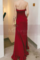 Robe longue de soirée rouge glamour avec bustier et fente sur le côté - Ref L2396 - 04