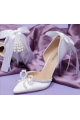 Chic white pump for wedding with pearls - Ref CH126 - 03