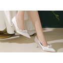 Very classy white heeled shoes for wedding - Ref CH128 - 04