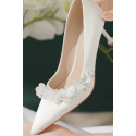 Chaussures à talons blanc très classes pour mariage - Ref CH128 - 05