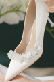Very classy white heeled shoes for wedding - Ref CH128 - 05