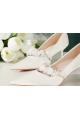 Very chic white pumps for wedding with pretty patterned flowers on the front - Ref CH129 - 06